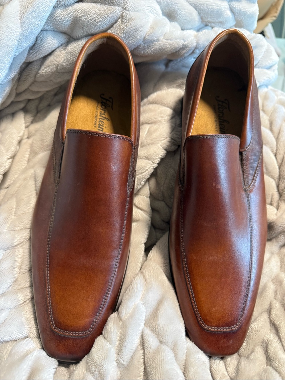 Florsheim Men’s Brown Leather Slip-On Dress Shoes Loafers Size 9.5